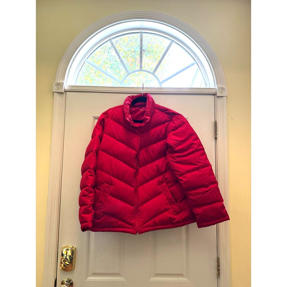 Lands' End Red Lightweight Packable Jacket Size 1X